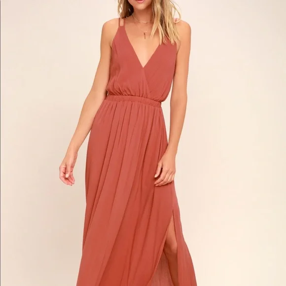 Lulus | Dresses | Lulu Rusty Rose Maxi Dress | Poshmark